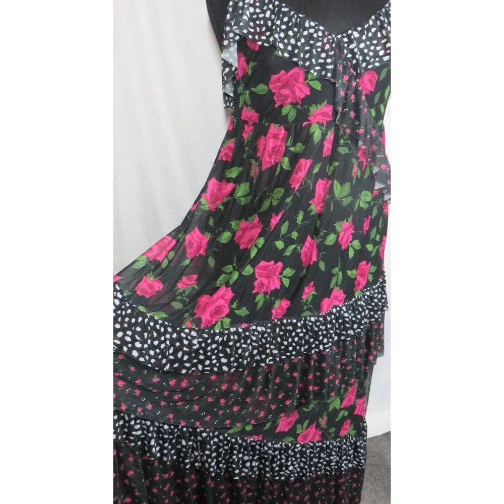 Torrid Betsey Johnson Floral Ruffle Tiered Sleeveless Flowy Maxi Dress Plus 1X - Picture 11 of 11